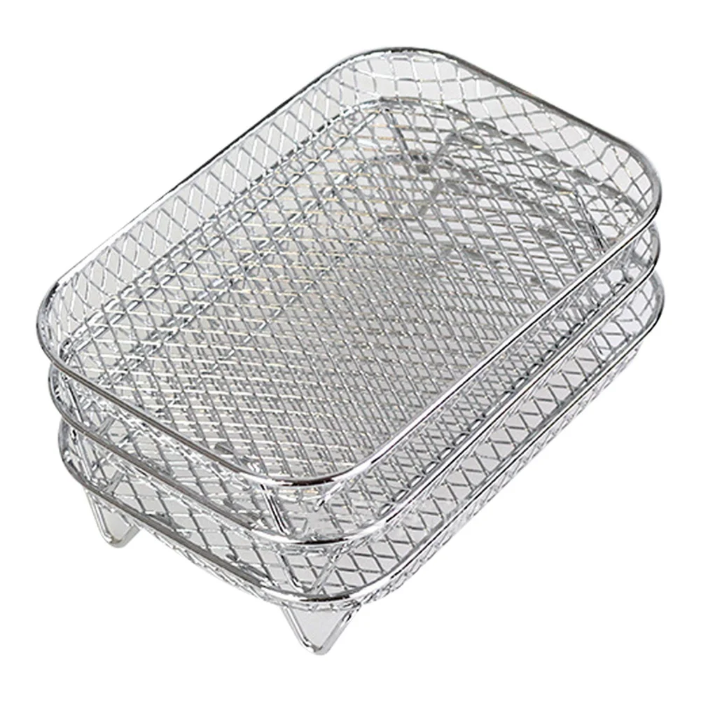 

M17K Air Fryer Rack for Ninja Dual Air Fryer, 3-Layer Food Dehydrator Rack Toast Rack Grill Air Fryer Accessories