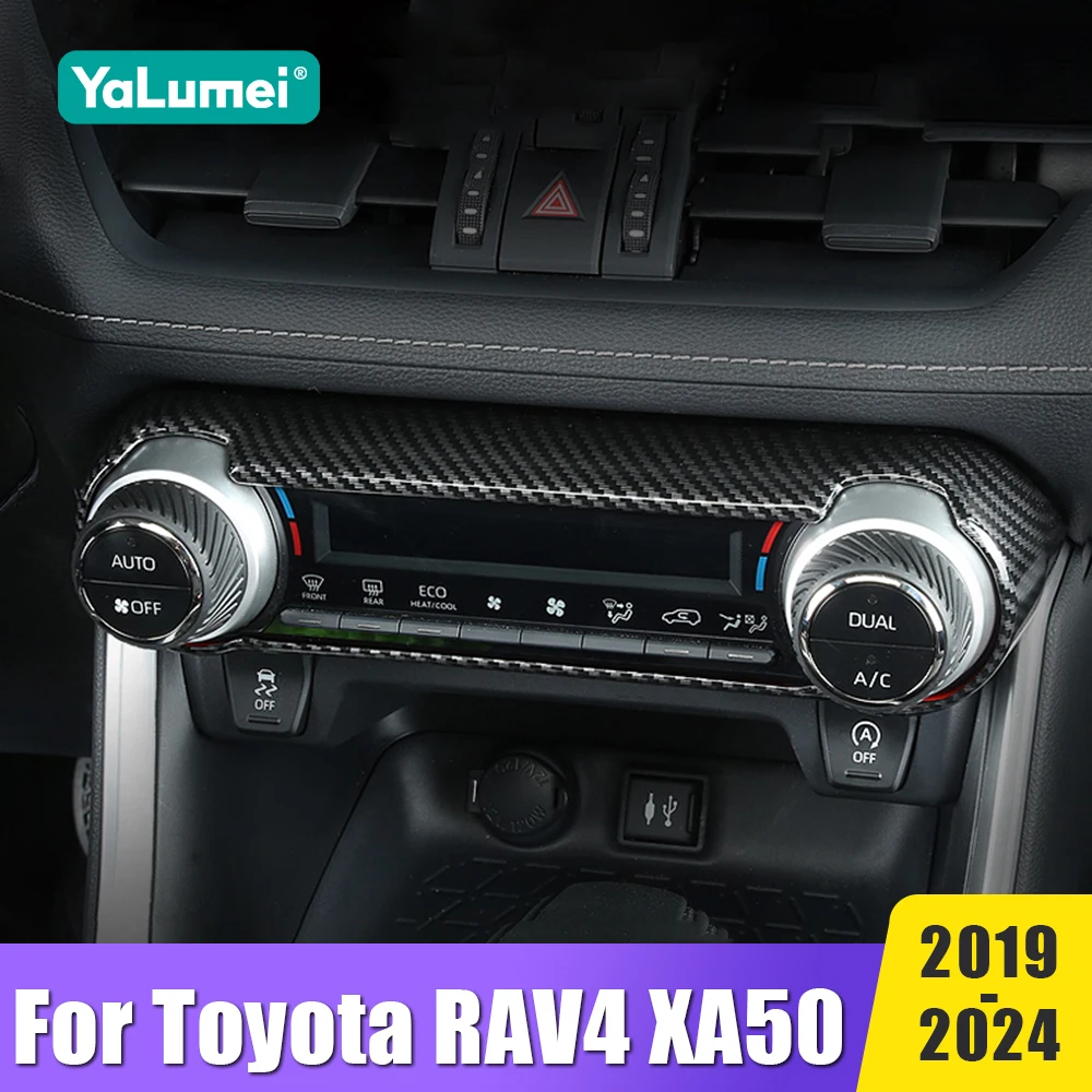 

For Toyota RAV4 XA50 Hybrid 2019-2022 2023 2024 Car Air Condition Radio Knob Ring AC Control Switch Button Decorative Cover Trim