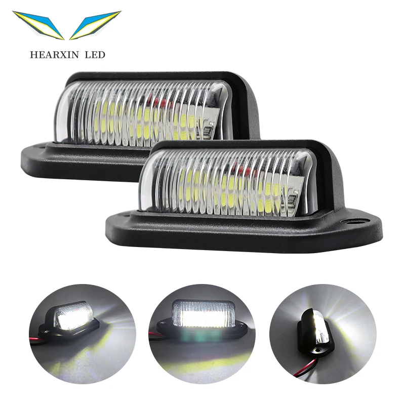 

2PCS 6 LED Car License Number Plate Light for SUV Truck Trailer Van Tag Step Lamp White Bulbs Car LED License Plate Lights