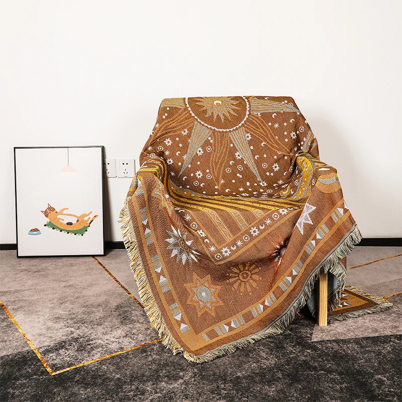 

Bohemian Sofa Blanket, Outdoor Camping Mat, Thread Jacquard Blanket， Throw Blanket 담요를 덮다 Couverture