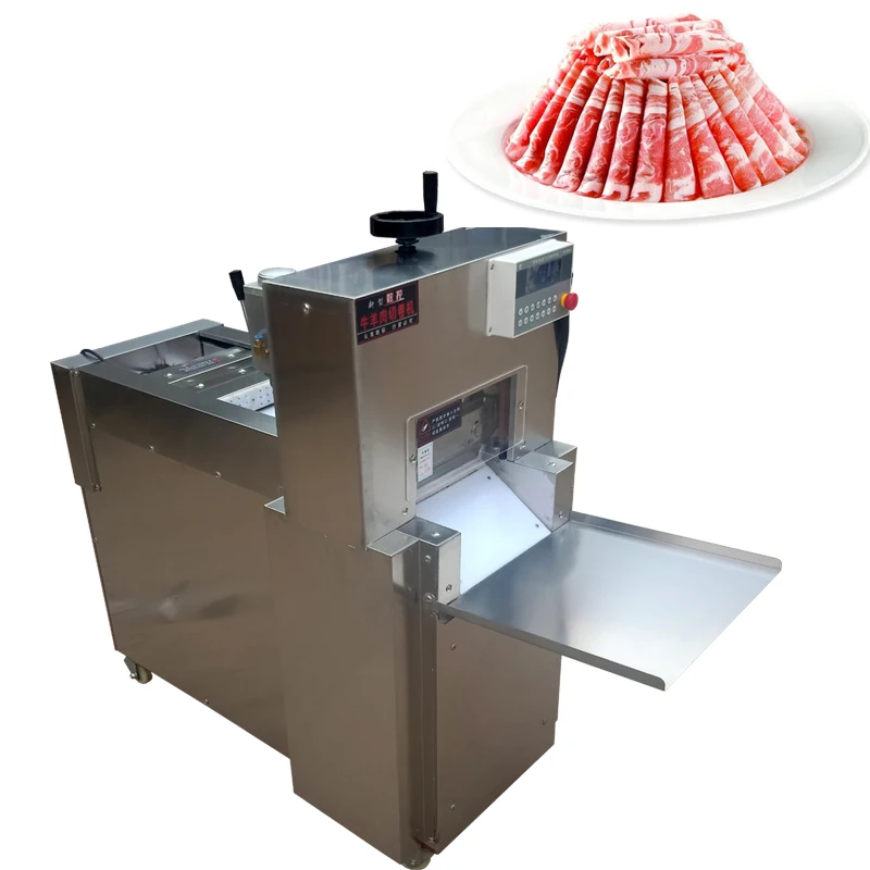 Meat Slicer Commercial Automatic Mutton Roll Slicer Freezing Meat Fat Cattle Electric Meat Slicer Planing Meat Machine