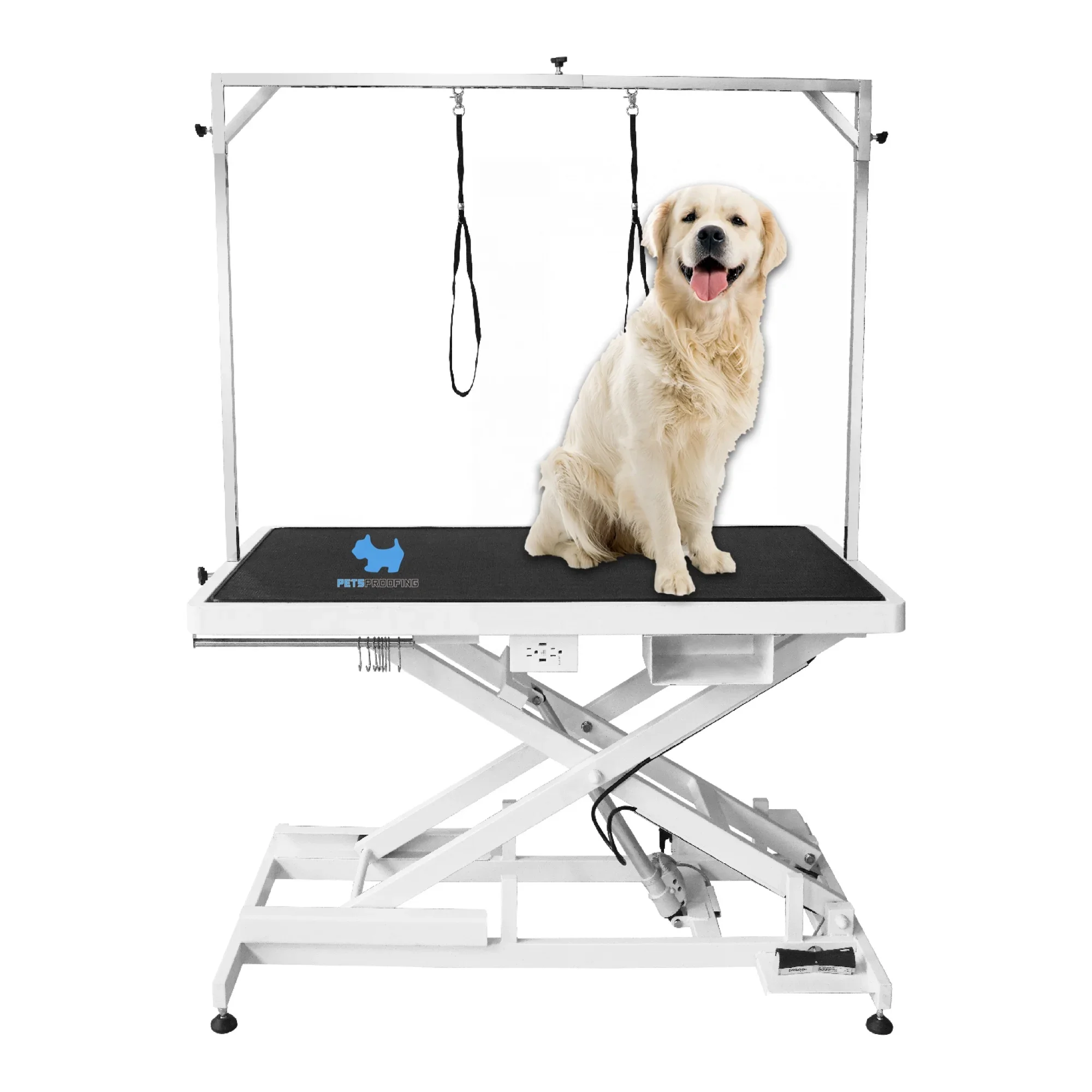 

Professional Grade Multifunction Electric Lifting Foldable Dog Show Pet Stainless Steel Trimming Drying Grooming Table