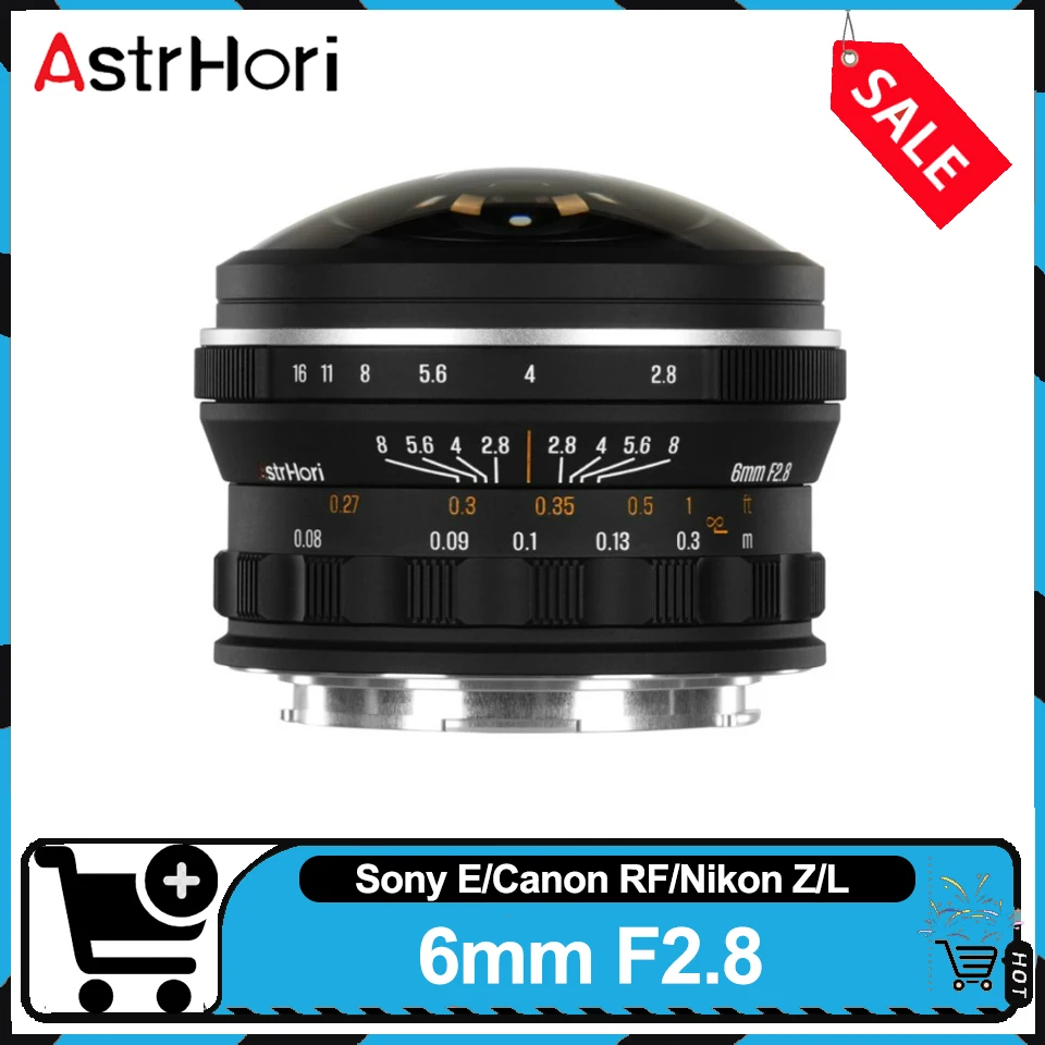 

AstrHori 6mm F2.8 Full Frame Circular Fisheys Lens 220° Ultra-Wide Filed of View for Astrphotography Street Lanscape Photography