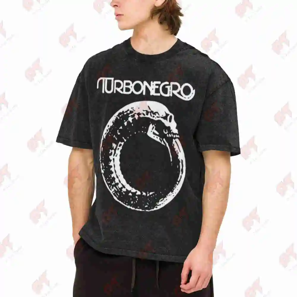 Turbonegro Worm Punk Rock Vintage Washed Tee Pure Cotton T-Shirt
