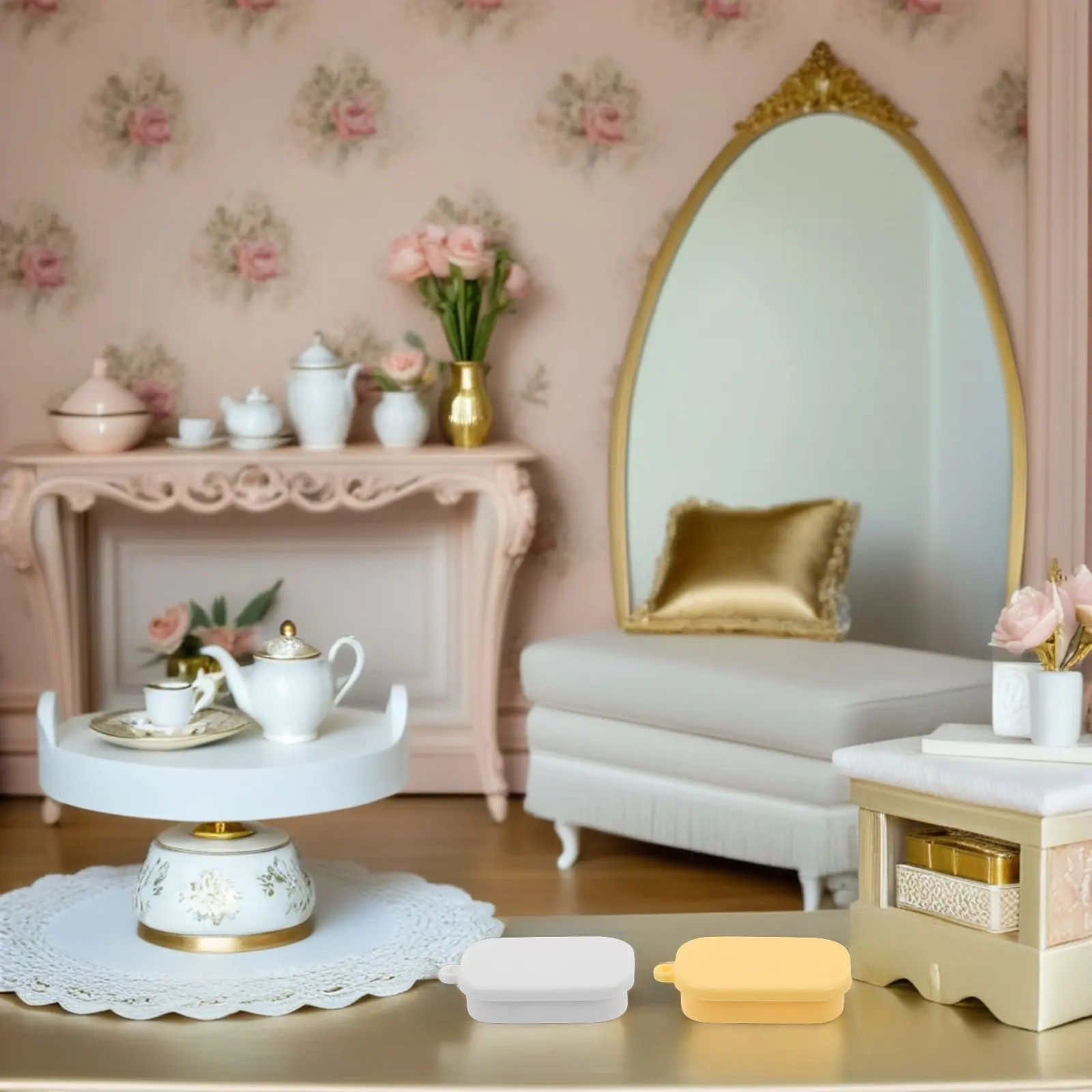 

50 шт. миниатюрных ланч-боксов с отделениями, реалистичный дизайн, портативные, для ролевых игр, для детей, для самостоятельной сборки