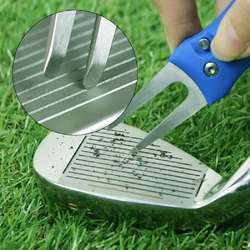 أداة إصلاح ديفت الجولف القابلة للطي مع أداة كرة الجولف، منظف الأخدود، ملحقات الجولف، أدوات تدريب الشوكة الخضراء
