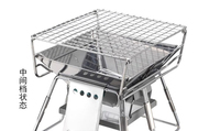CAMPINGMOON Stainless Steel Portable Mini Wood and Charcoal BBQ Grill for Camping and Picnic
