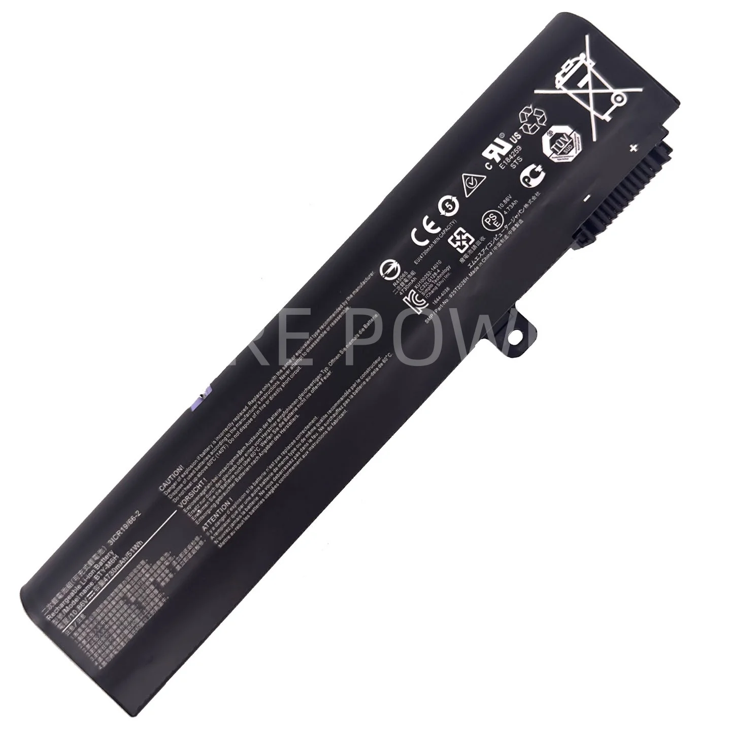 New Laptop Battery BTY-M6H 10.86V 51WH 4730mAh High Quality For MSI GE62 GE72 GP62VR MS-16J2 MS-16J3 MS-1792