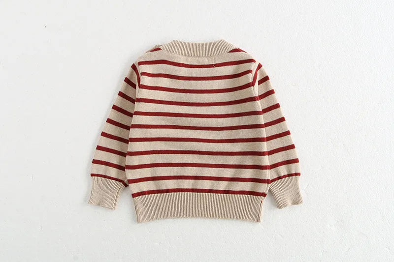 Klassisches Frühlings-Baby-Sweatshirt mit Schulterschnalle, 0–3 Jahre, gestreifter Strickpullover für Kleinkinder, Mädchen und Jungen, lockere Basis, Tops, Pullover – Detail 14