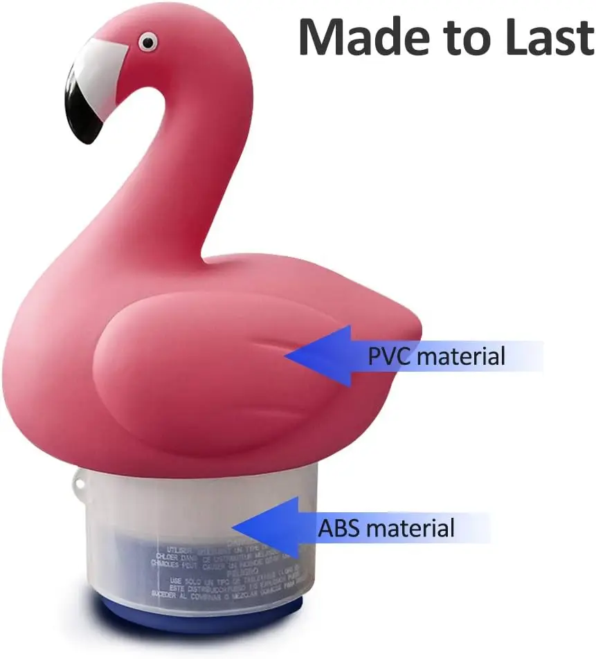 Floating Flamingo Pool Chlorine Dispenser Swimming Pool Chemical Tablet Dispenser for Spa