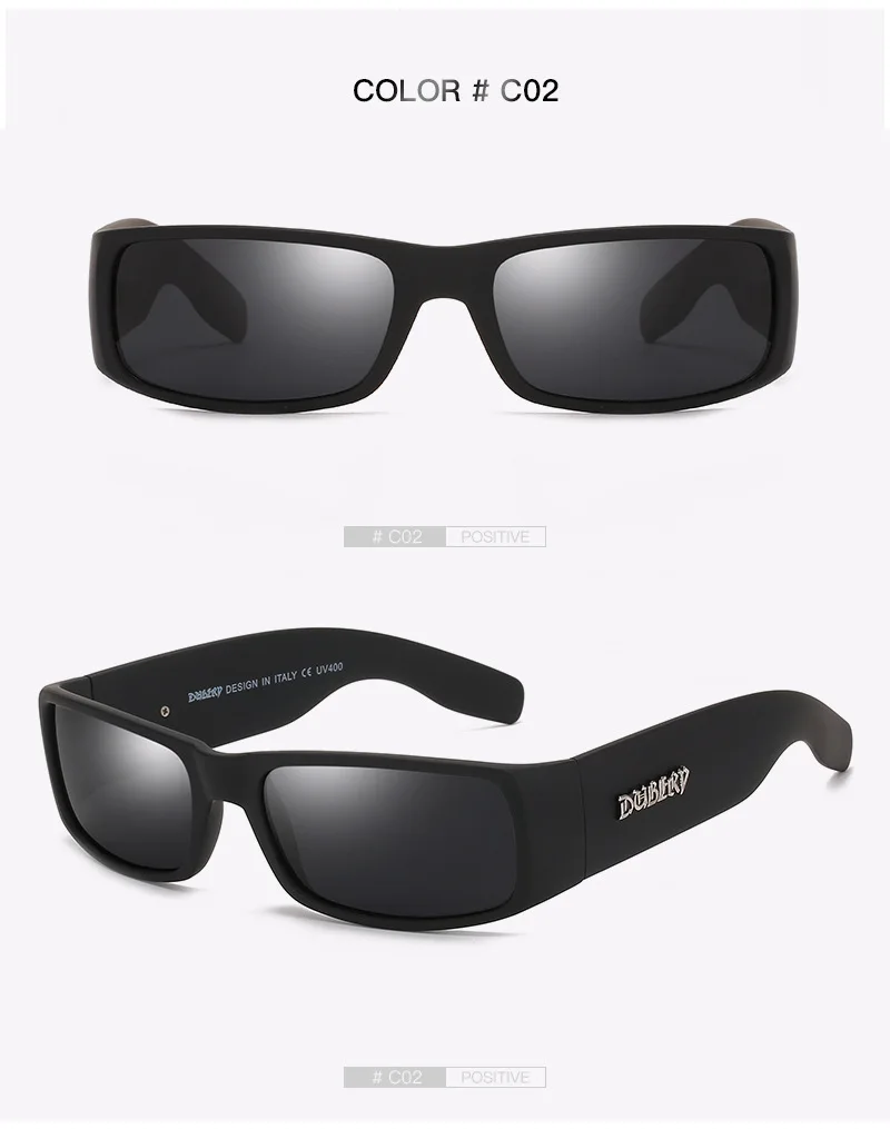 DUBERY Vintage-Sonnenbrille, polarisierte Herrenbrille für Herren, schwarz, quadratisch – Detail 5