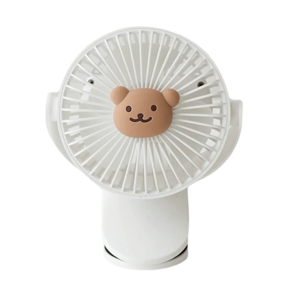 3 Speeds Cart Stroller Fan Bear Lithium Battery Portable Outdoor Fan Portable Noiseless Clip On Electric Fan for 3.7V1200mAh