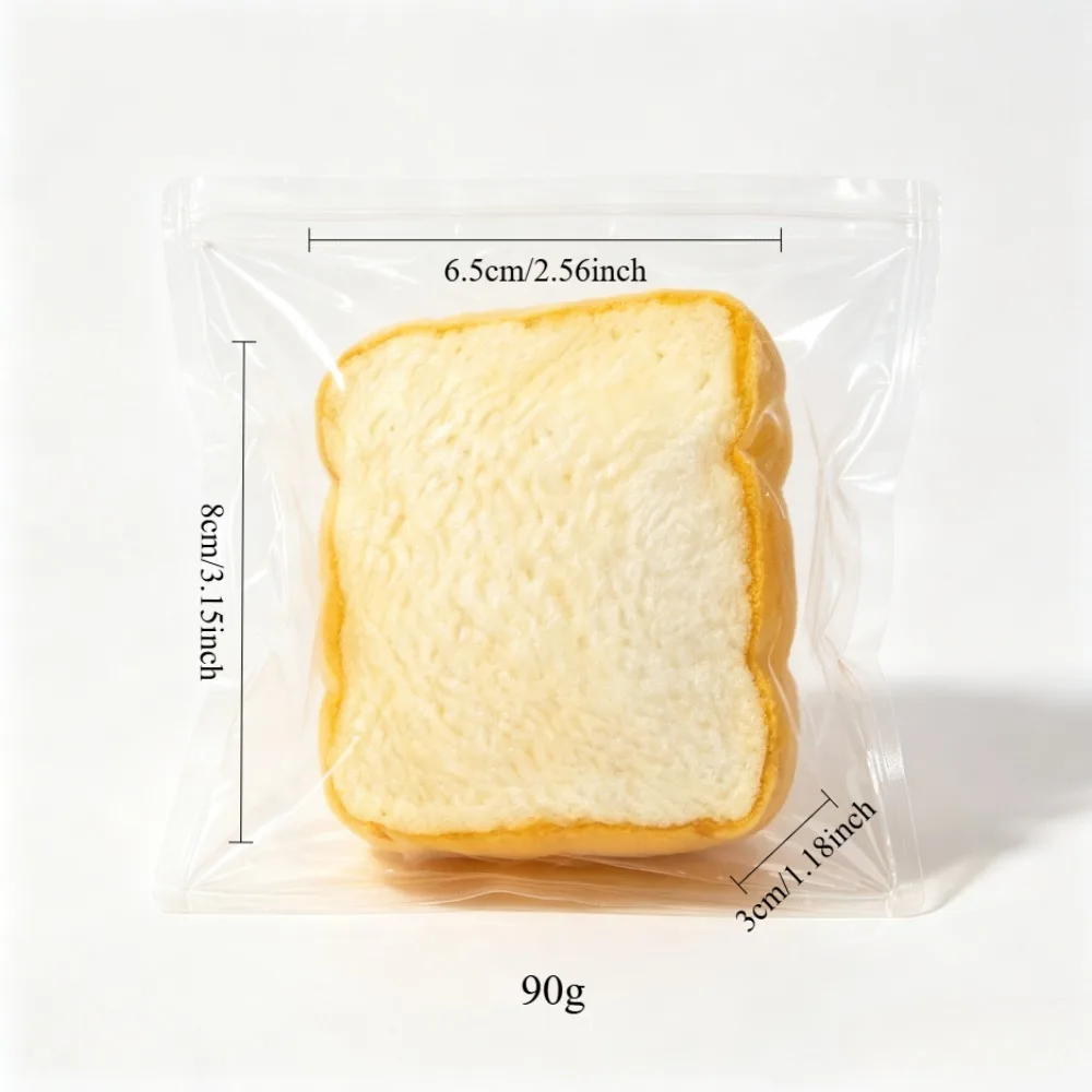 Crunchy Toast Bread Slice Squishy Toy Random Edge Color Soft Wet Slow Rising Stress Relief Squeeze Fidget Portable Gift