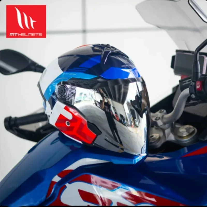 MT COSMO SV SOLID 3/4 Open Face Motorcycle Helmet Dual Visor Glasses Slot 3C ECE DOT Casco Moto Unisex Urban Anti-Fog Breathable