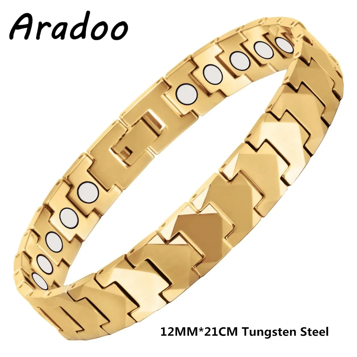 ARADOO Magnetic Tungsten Bracelet Titanium Steel High Gauss Anion Anti-Radiation Slimming Therapy Bracelet