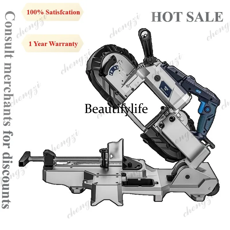 81 Compact Bench Top Band Saw Machine Portable Handheld Metal Cutting Saw For Stainless Steel Pipe Tube Wood Aluminum Profile