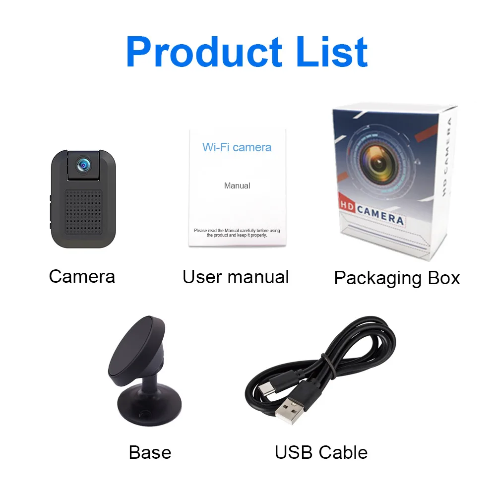 New HD 1080P WIFI Surveillance Camera Remote Home Wireless Monitoring Installation-free Network Smart Nanny Camera Mini Camera