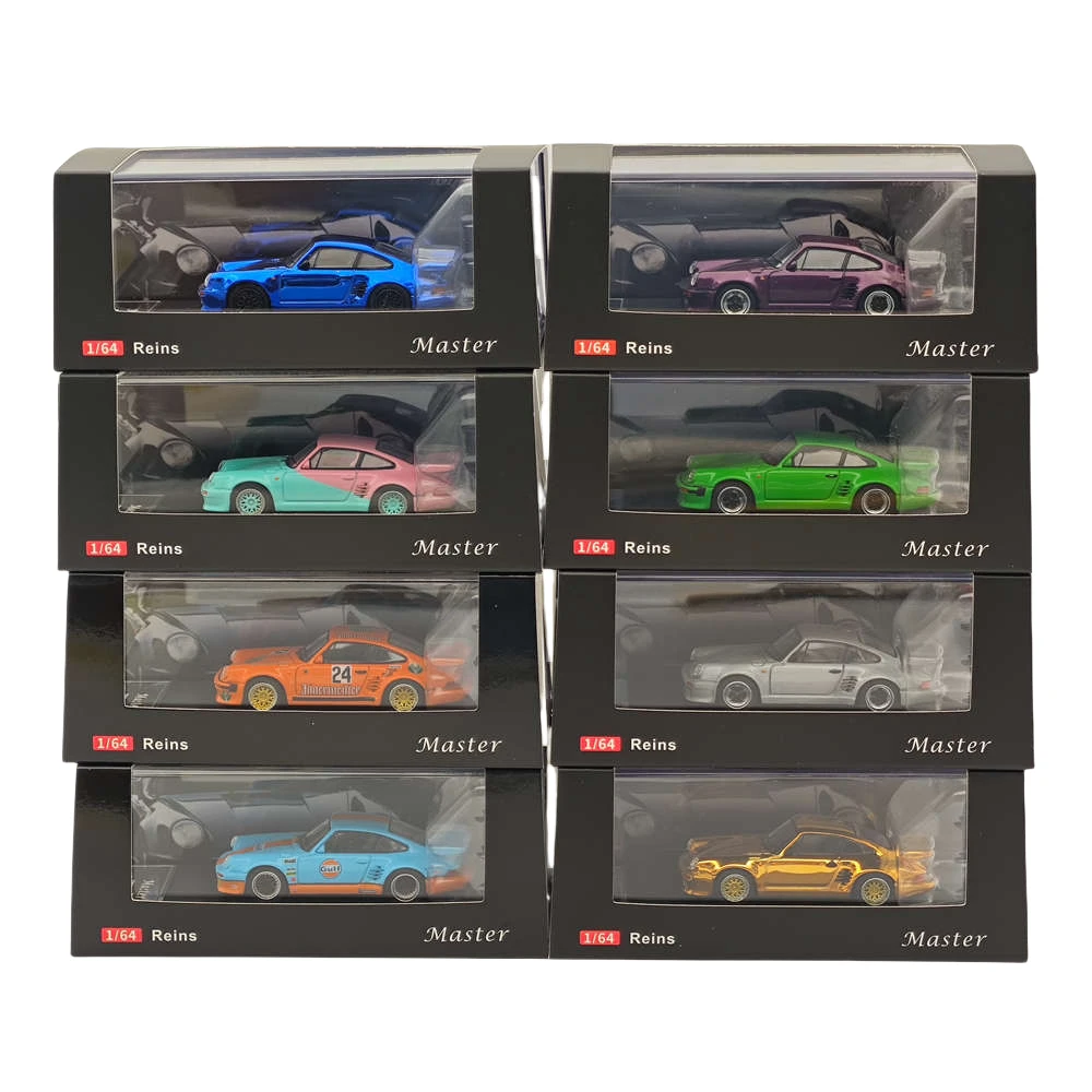 Modelo de exhibición coleccionable 1:64 930 911 Turbo Black Bird motor de cubierta abierta modelo de coche fundido a presión, 14+, para colección y regalo