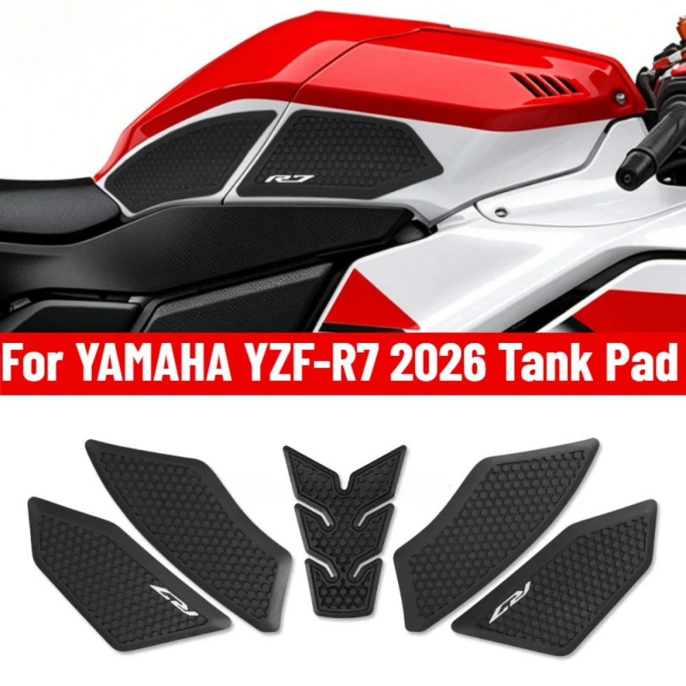 YZF-R7 2026 Anti Slip Tank Pad Stickers For YAMAHA YZFR7 YZF R7 NEW Motorcycle Tank Grip Side Decals Side Fuel Tank Protector