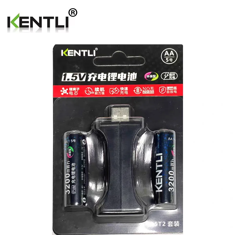 

New KENTLI1.5V 3200mWh Lithium-ion battery aa rechargeable battery for microphone electric toy wireless mouse & aa charger