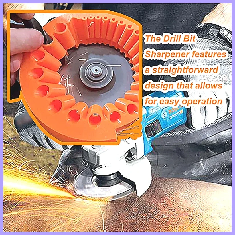 Anti-Stripping Angle Grinder Drill Bit Sharpener 2-13mm 20 Holes with Metal Thread Inserts for 115/125 Grinders Renew Old Bit