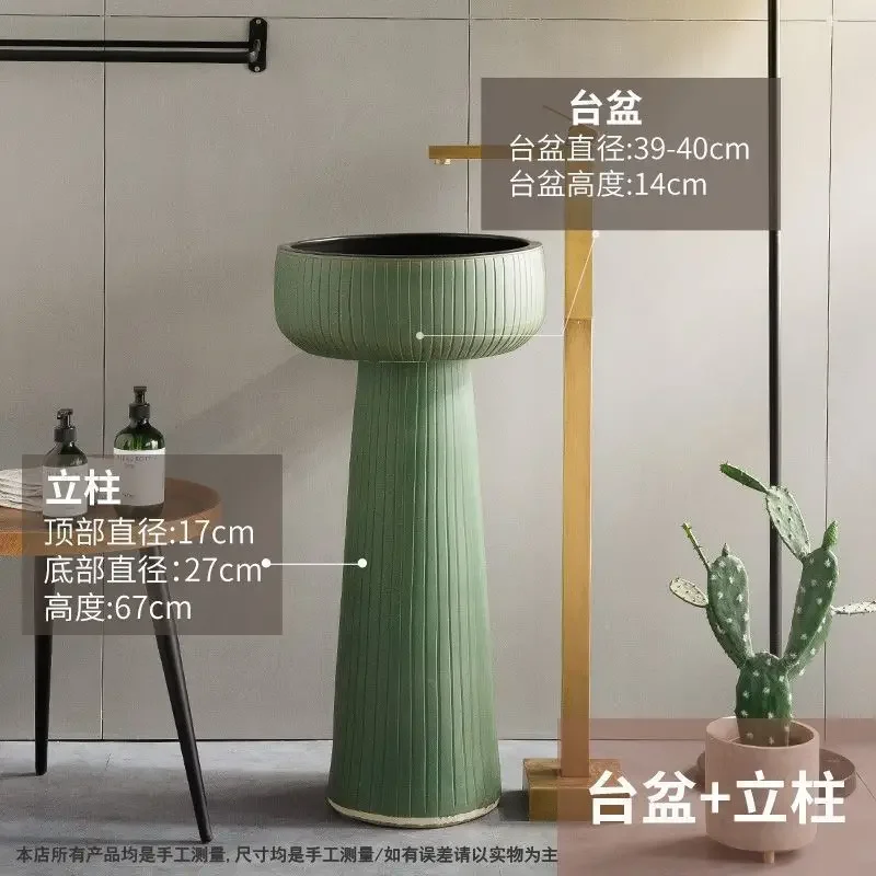 bathroom, column type washbasin, platform pool, balcony, courtyard, pool basin, integrated floor column basin. view 6