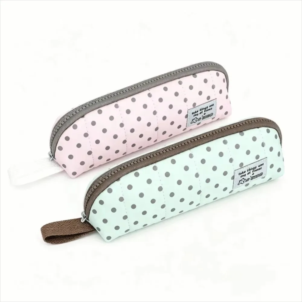 Y2k Polka Dot Pencil Case Desktop Storage Large Capacity Pen Bag Korean Style Multi-functional Stationery Storage Bag