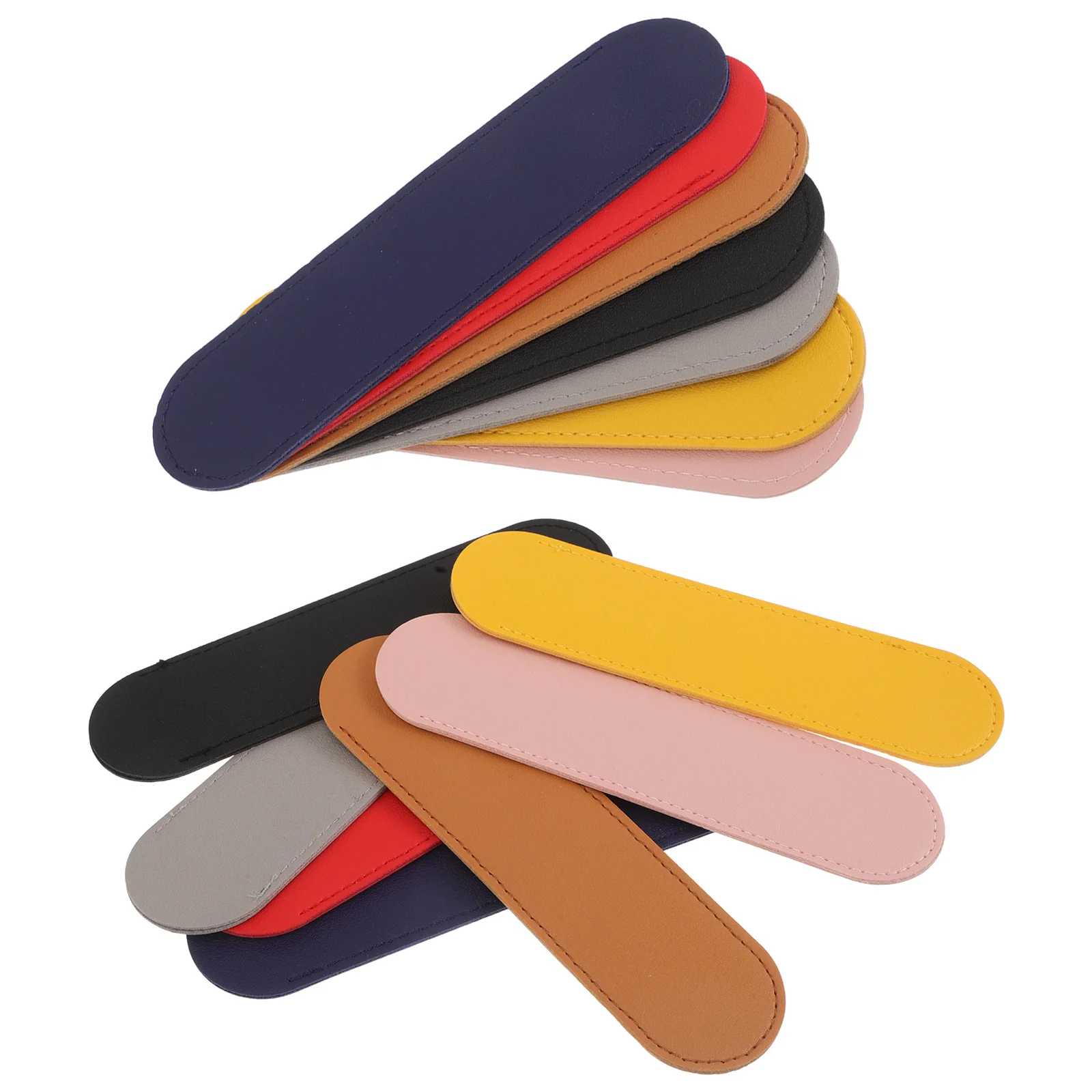 

14pcs Sleeve: Pu Pencil Case For Writing Tools Heavy Duty Pen Holder Pouch Portable Single Pen Storage For Planner Notebook