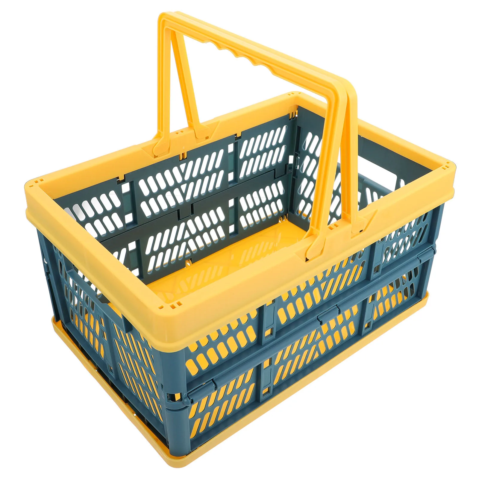 

Plastic Folding 45X30X20Cm Reusable Vegetable Storage Basket Collapsible Shopping Basket For Home Kitchen Dorm Use