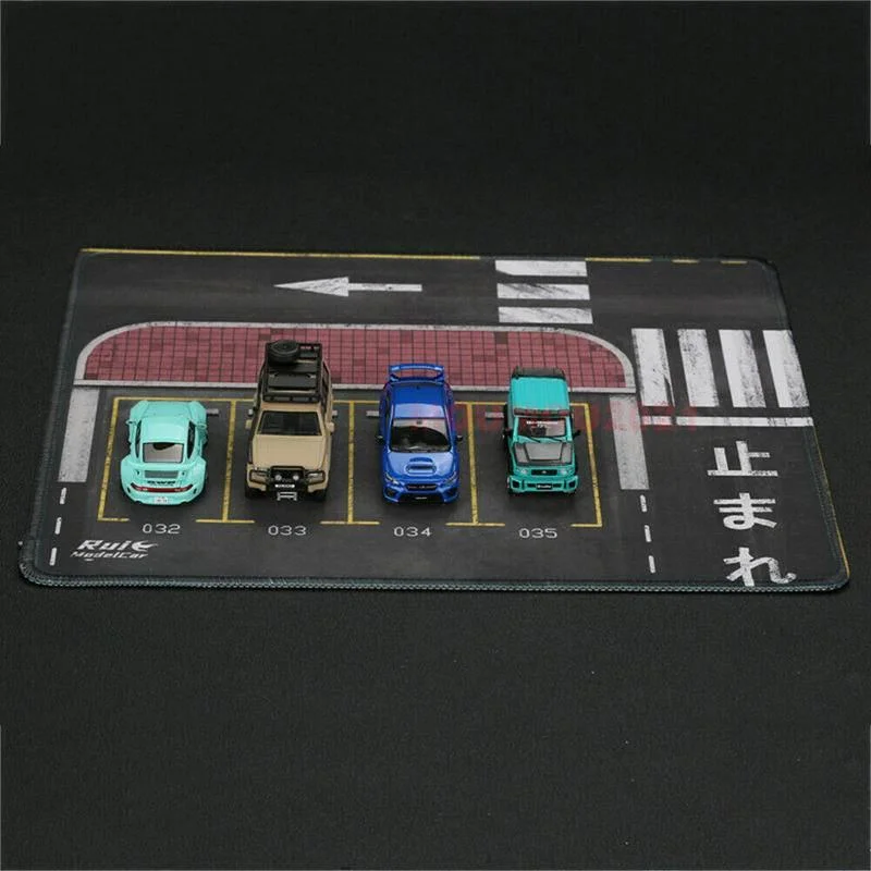 1/64 Parking Lot Mouse Pad Model Car Vehicle Garage For Building Sand Table Scene Layout Diy Kid Toys