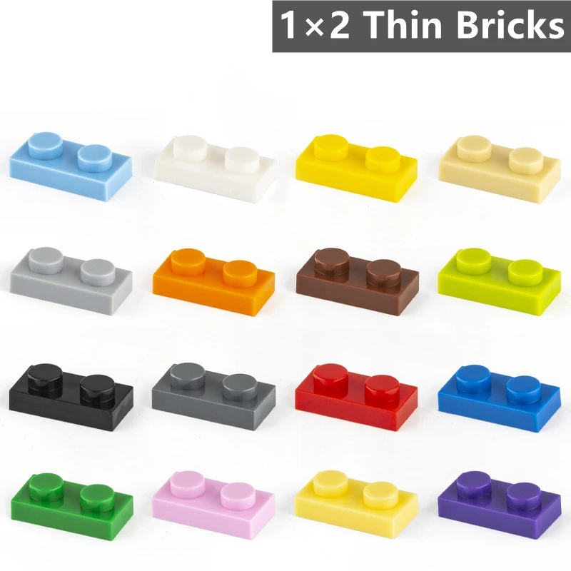 

600pcs/Lot DIY Building Blocks Thin Figures Bricks 1x2 Dots 12Color Educational Creative Size Compatible With 3023 Toys for Chi