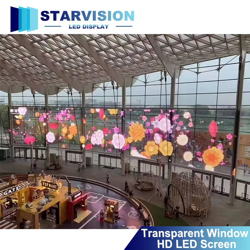 High Transparency LED Transparent Grid Panel For Glass Facade Advertising