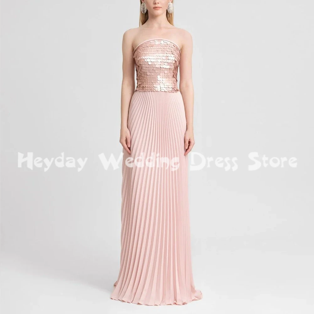 

Heyday Women's Strapless Sequins Pleats A Line Floor-Length Evening Dresses With Sleeveless Formal Elegant Party Dresses 2025