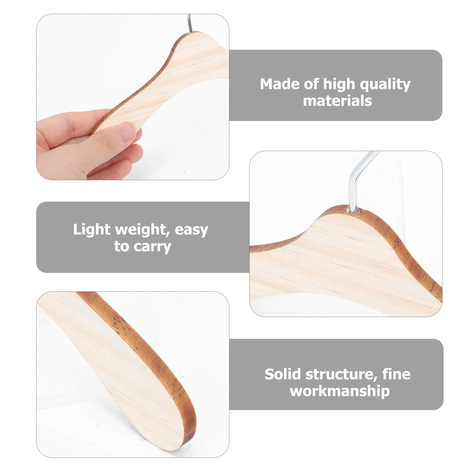 

10pcs Wooden Pet Clothes Hangers Dog Clothing Hanger Set For Organizing Pet Apparel Practical Gift Idea