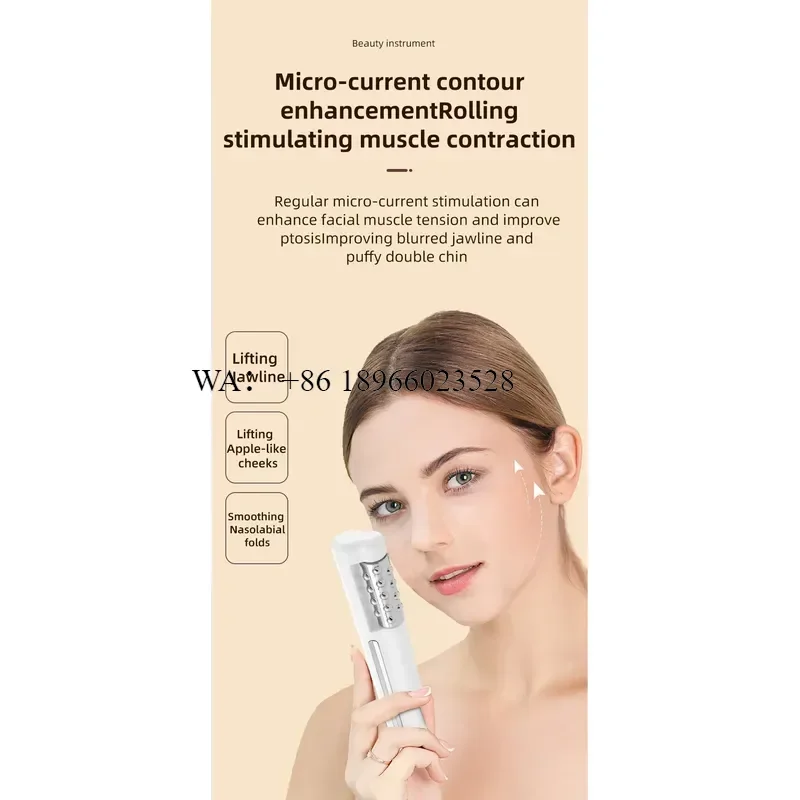 WMWMNU for Facial Hot Rolling Micro Current Massager Heat Roller Handheld Face Roller for Anti Aging