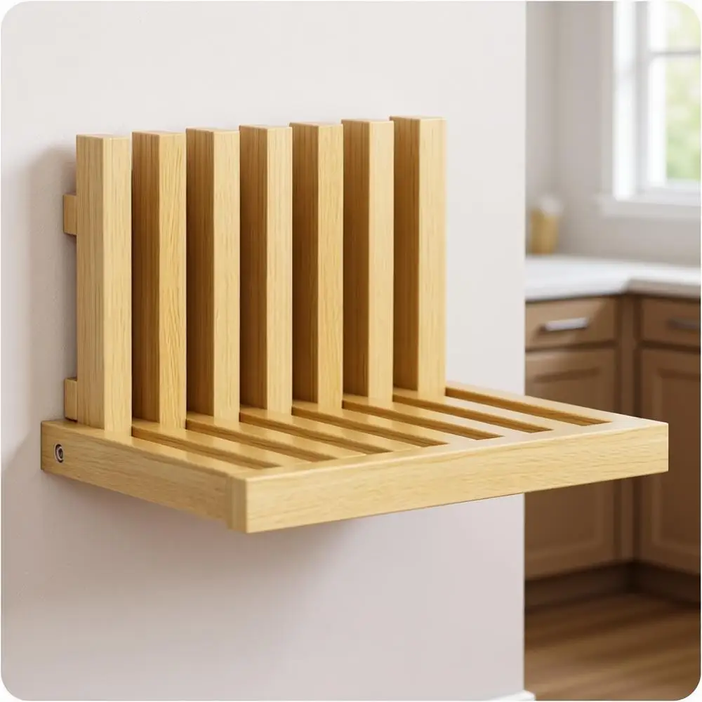 

Wooden Wall-Mounted Folding Shower Bench, Entryway Chair, Shoe Storage, Suitable for Kids & Adults, Max Load 150lb