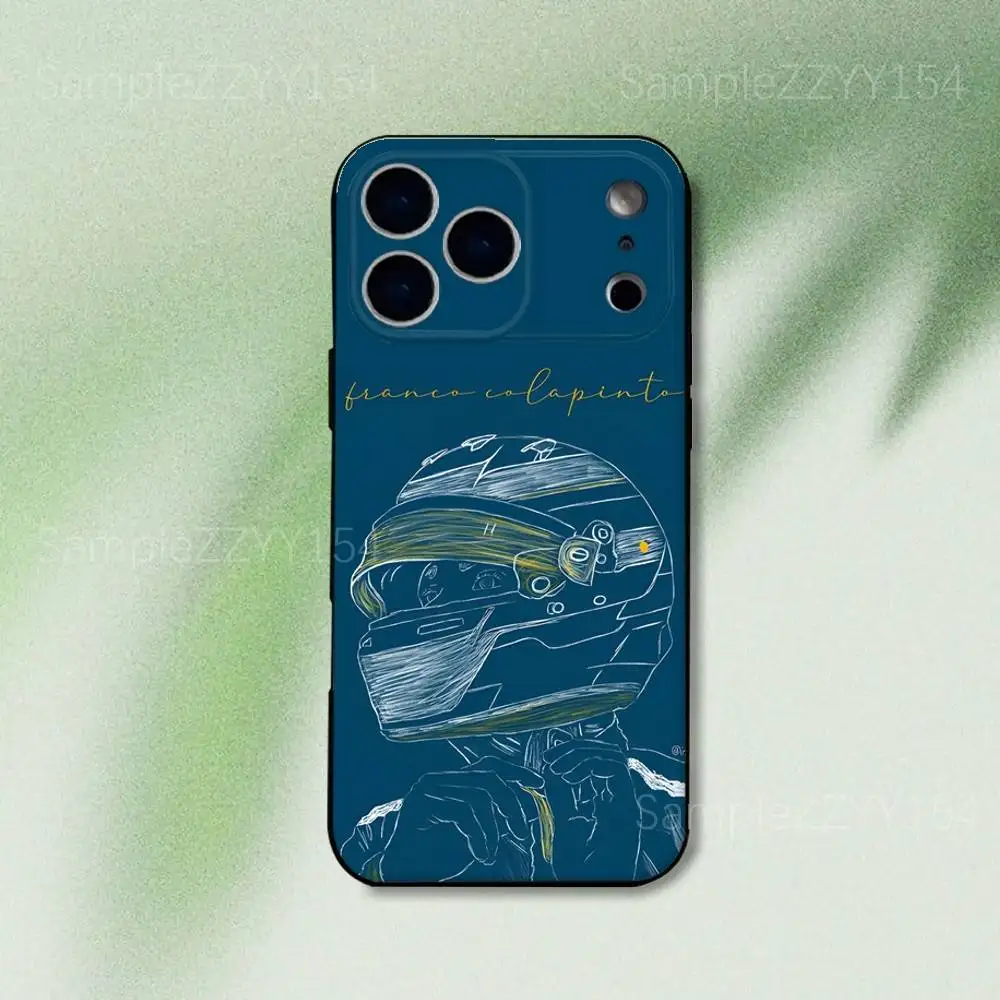 حافظة هاتف F-FrancoS 43 F1 C-Colapinto لهاتف iPhone 17,16,15,14,13,12,Pro,Max,Plus,E,SE4,Air,Mini Black Soft Funda