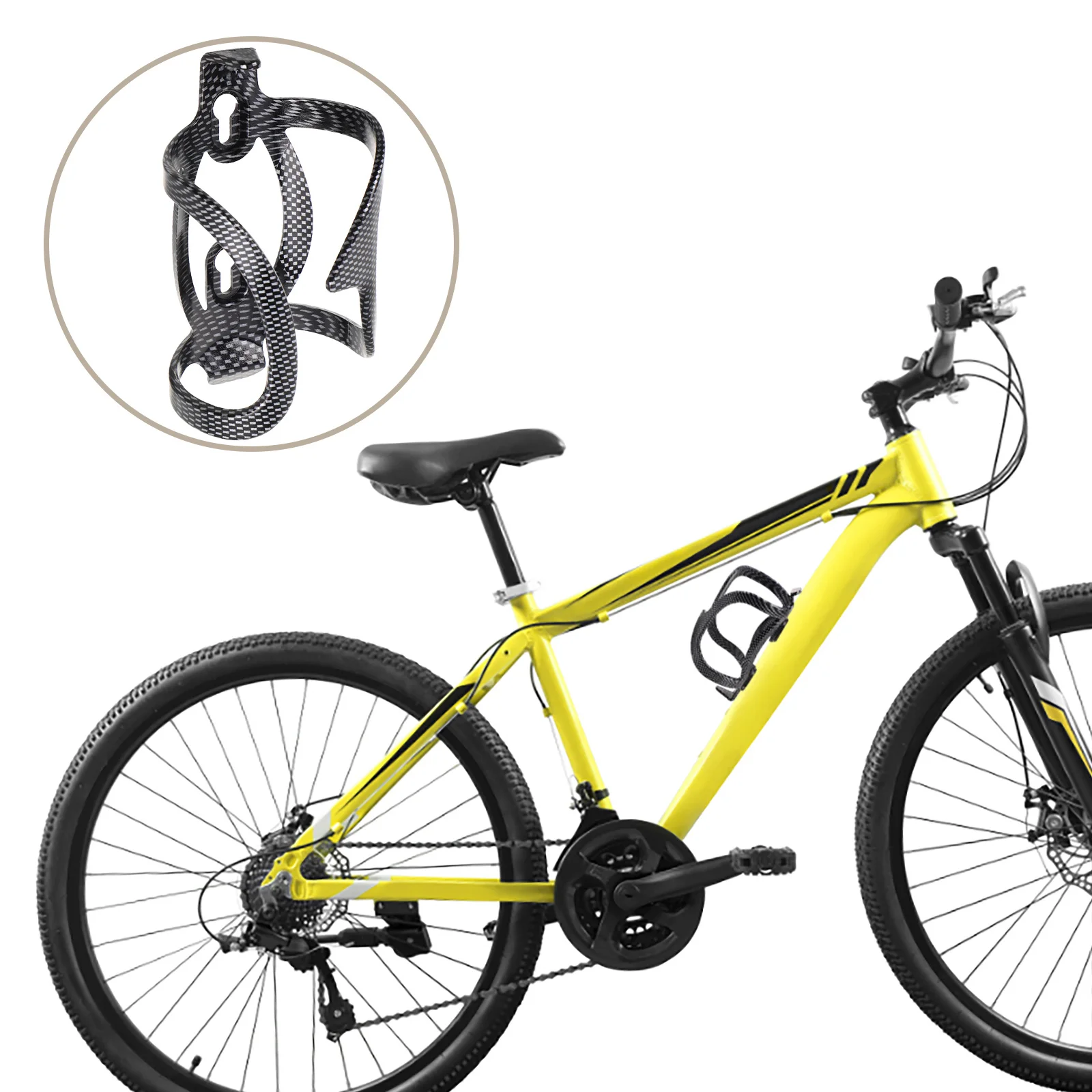 

4Pcs Lightweight ABS Plastic Bike Water Bottle Cage Carbon Texture Holder for Road Mountain Bike Cycling Bottle Holder Rack