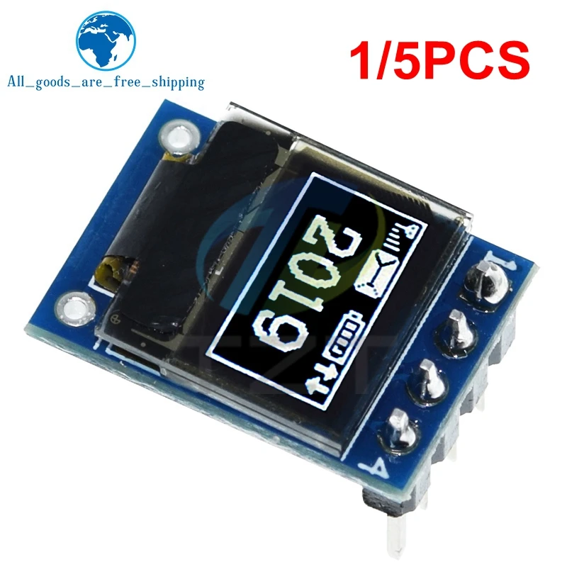 1/5PCS 0.42'' 0.42 Inch White OLED Display LCD Module 72X40 Serial Screen White Color I2C IIC/SPI Interface SSD1306 72*40
