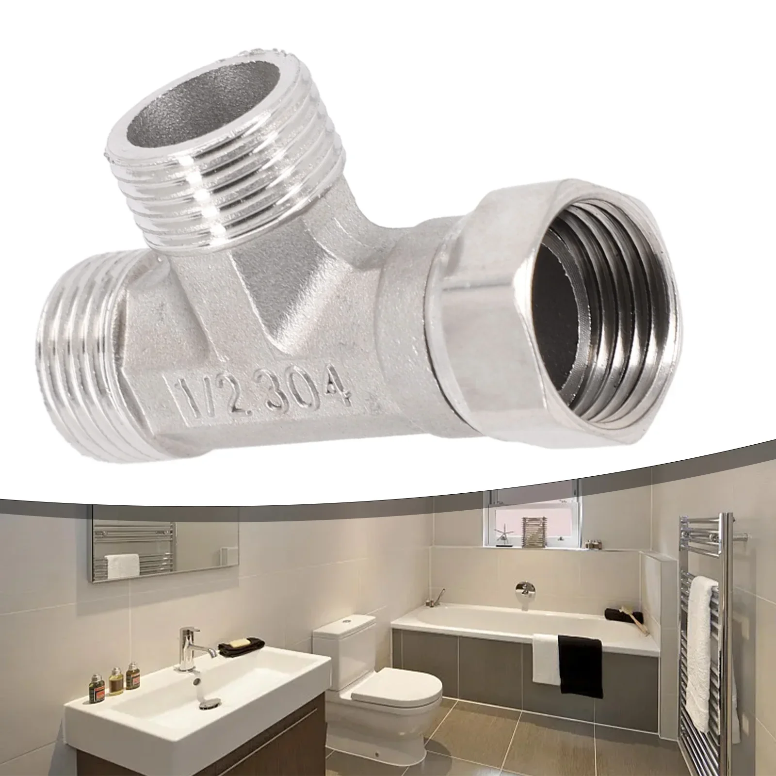 

Convenient T Adapter 3 Ways Valve Made Of Stainless Material Suitable For Bathroom Toilet Enjoy A Modern Bathing Experience