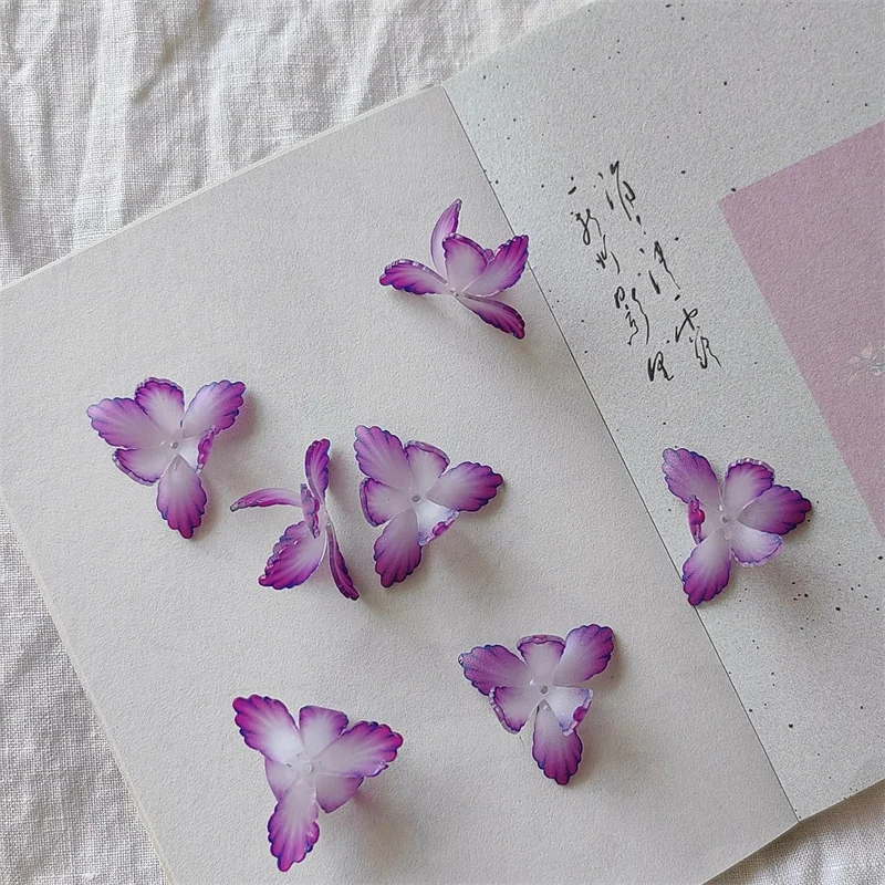 Wholesale 50pcs/lot color pattern print cartoon flowers shape handmade floral diy jewelry garment hair accessory