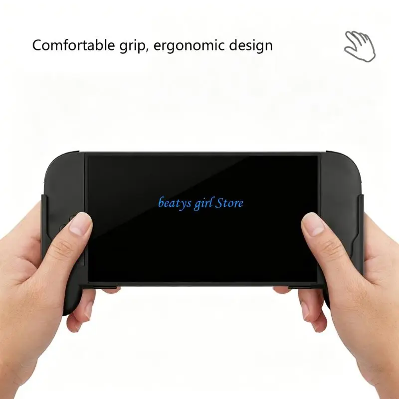 C7AB Portable Console Side Grip for NS2 Pair with Rounded Plastic Handles Easy Setups for Longer Handheld Play