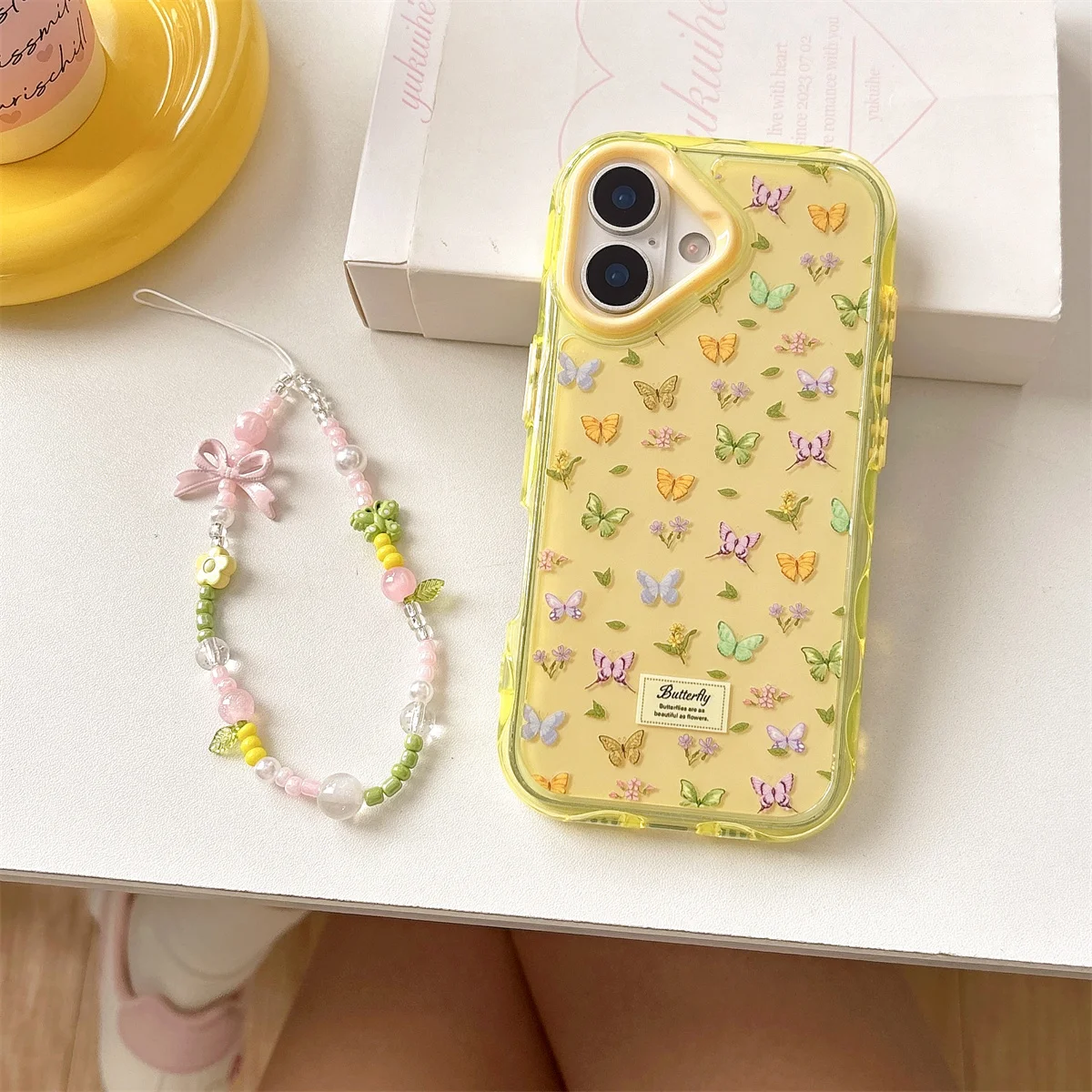 

Ins Korean Fashion Flowers Phone Case for Iphone 13 14 15 16 Pro Max Hot Sale Soft Anti-fall Protective Back Cover with Lanyard