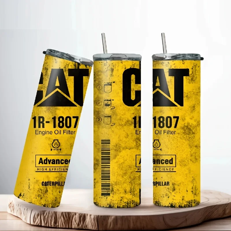 20oz Motoröl isolierte Becherbecher mit Strohhalm heiße kalte Mischung Kaffee Gym Trinkbecher Becher beheizte Thermoskanne Acero Inoxidable