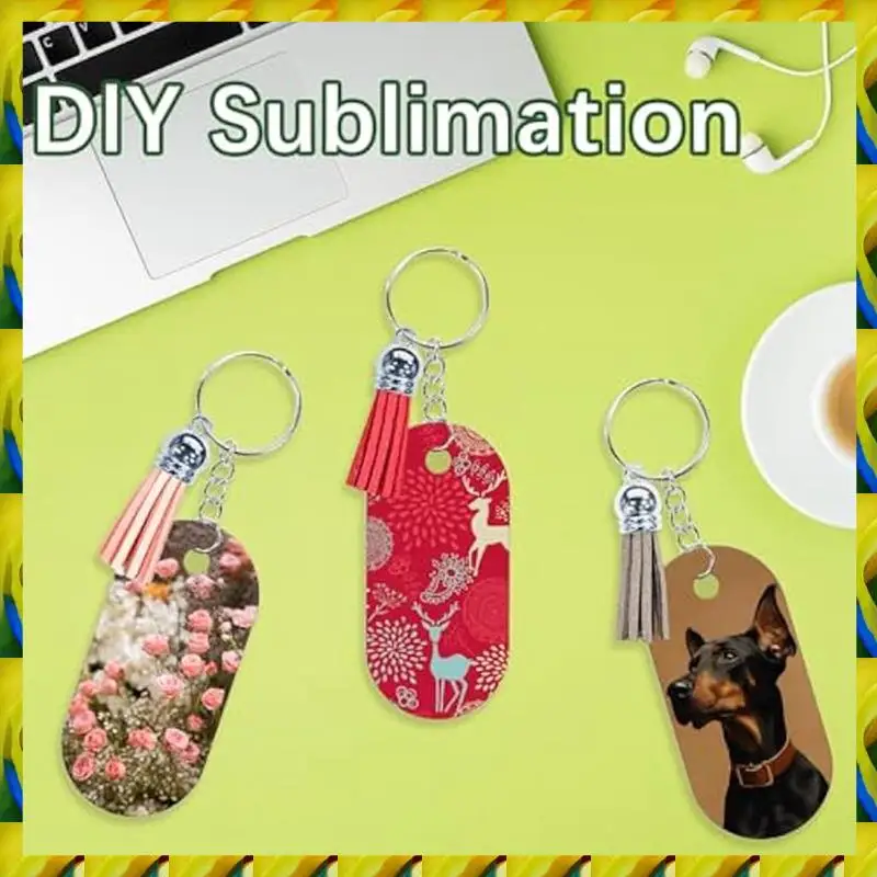 

WFF 160Pcs Metal Aluminum Sublimation Keychain Blanks ,Double Sided Sublimation Blanks,Sublimation Blanks Car Key Chain