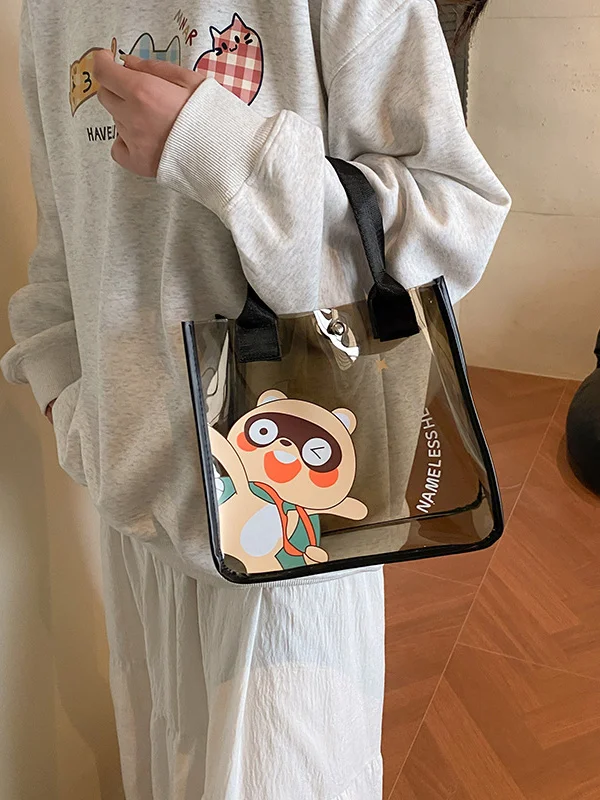 Cute Cartoon Waterproof Makeup Bag Fitness Yoga Bag Handheld Commuter Bag New 2026 Soft Tote Bag for Young Men And Women