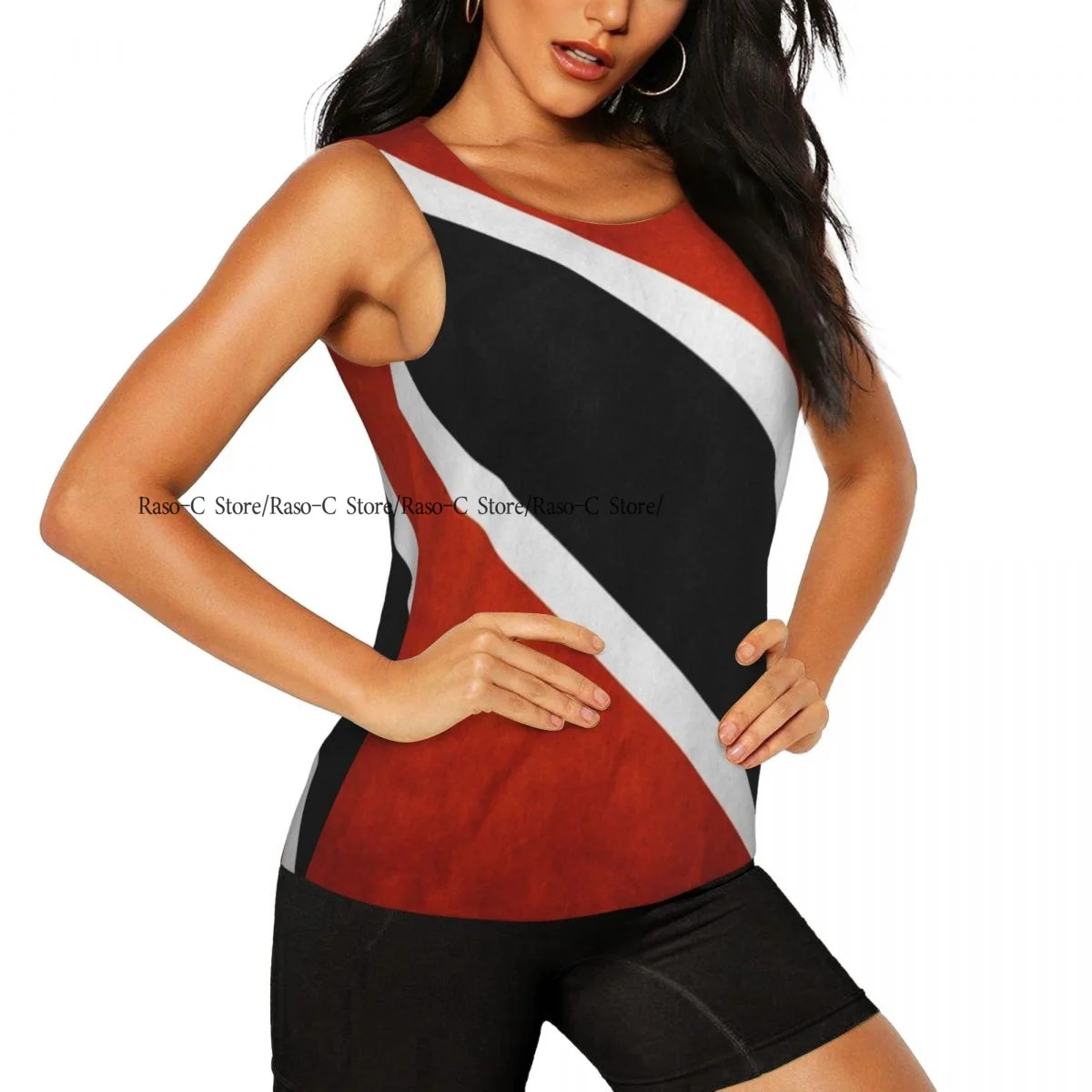 Women Sexy Vest Trinidad And Tobago Flag Sleeveless Round Neck Tank Tops Female Casual Basic Camisole