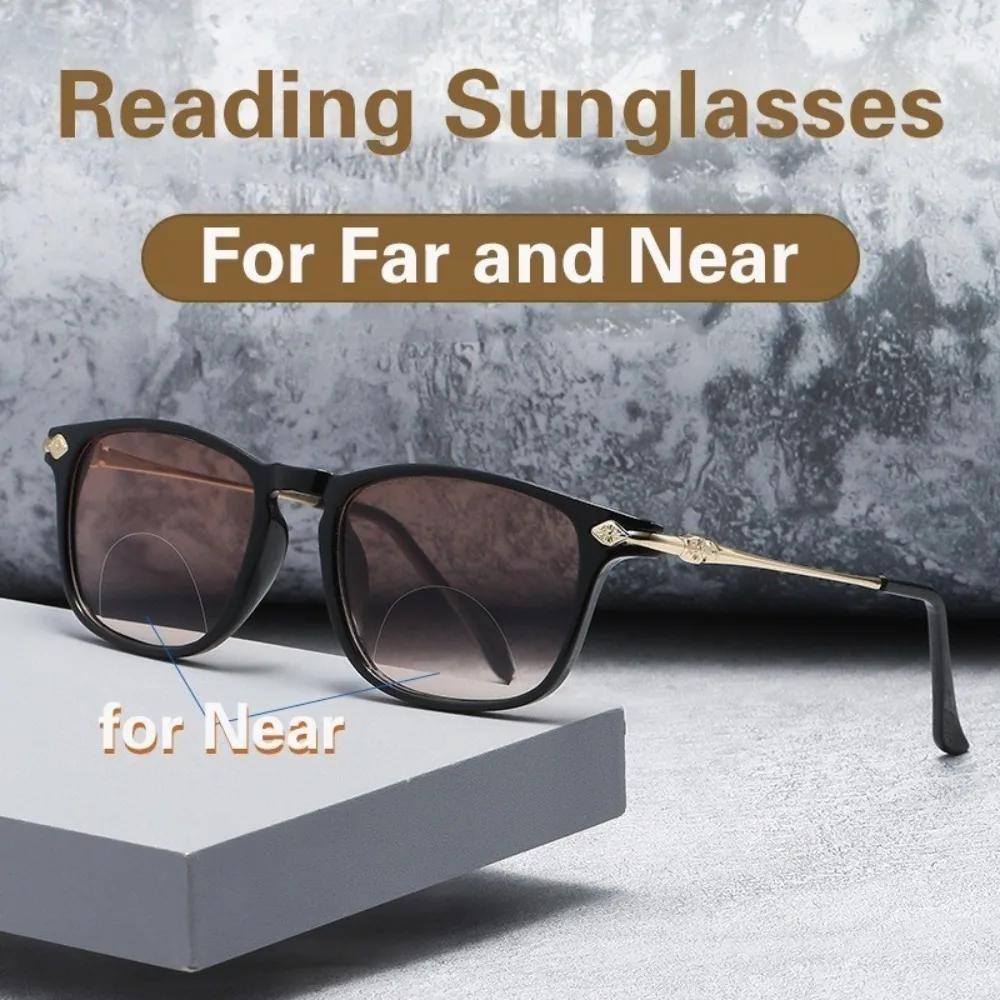 2PCS +100 to +400 Retro Bifocal Reading Glasses Anti Blue Light Presbyopia Glasses Far and Near Reading Eyeglasses