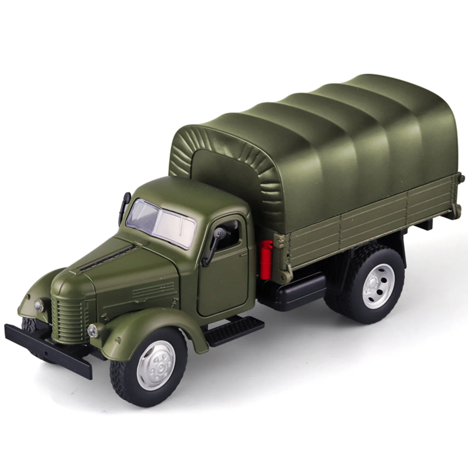 

1:24 Retro Military Alloy Car Model with Sound and Light Pull Back Children's Toy Desktop Ornament Feelings Old Car Wholesale