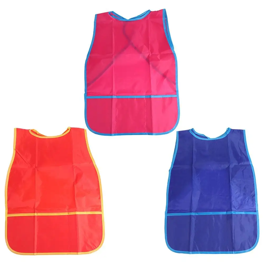 

Craft Activity Nylon Kids Art Smock Waterproof Sleeveless Painting Aprons Convenient with 3 Pockets Kids Apron Cook